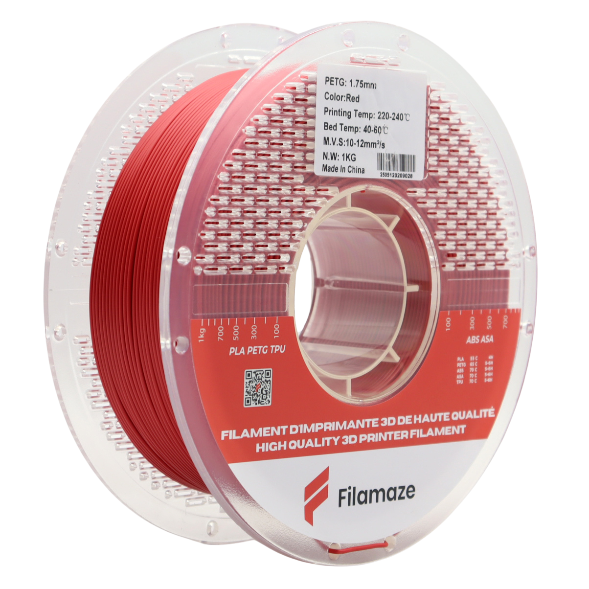 PETG - RED 1.75MM (1KG)