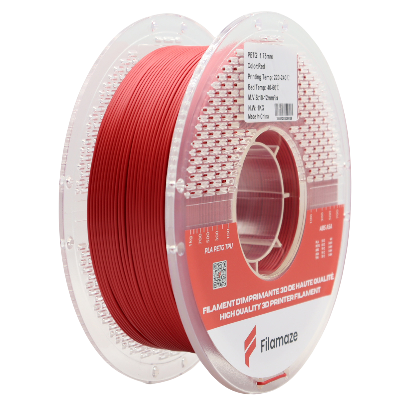PETG - RED 1.75MM (1KG)