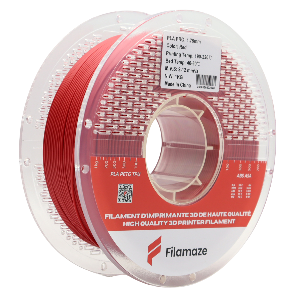 PLA PRO - RED 1.75MM (1KG)