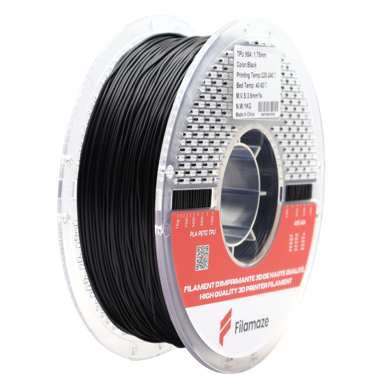 TPU 95A - BLACK 1.75MM (1KG)